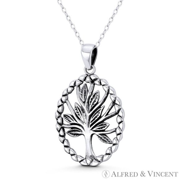 Tree-of-Life / Etz Chaim Kabbalah Pendant in Oxidized .925 Sterling Silver - Picture 1 of 1